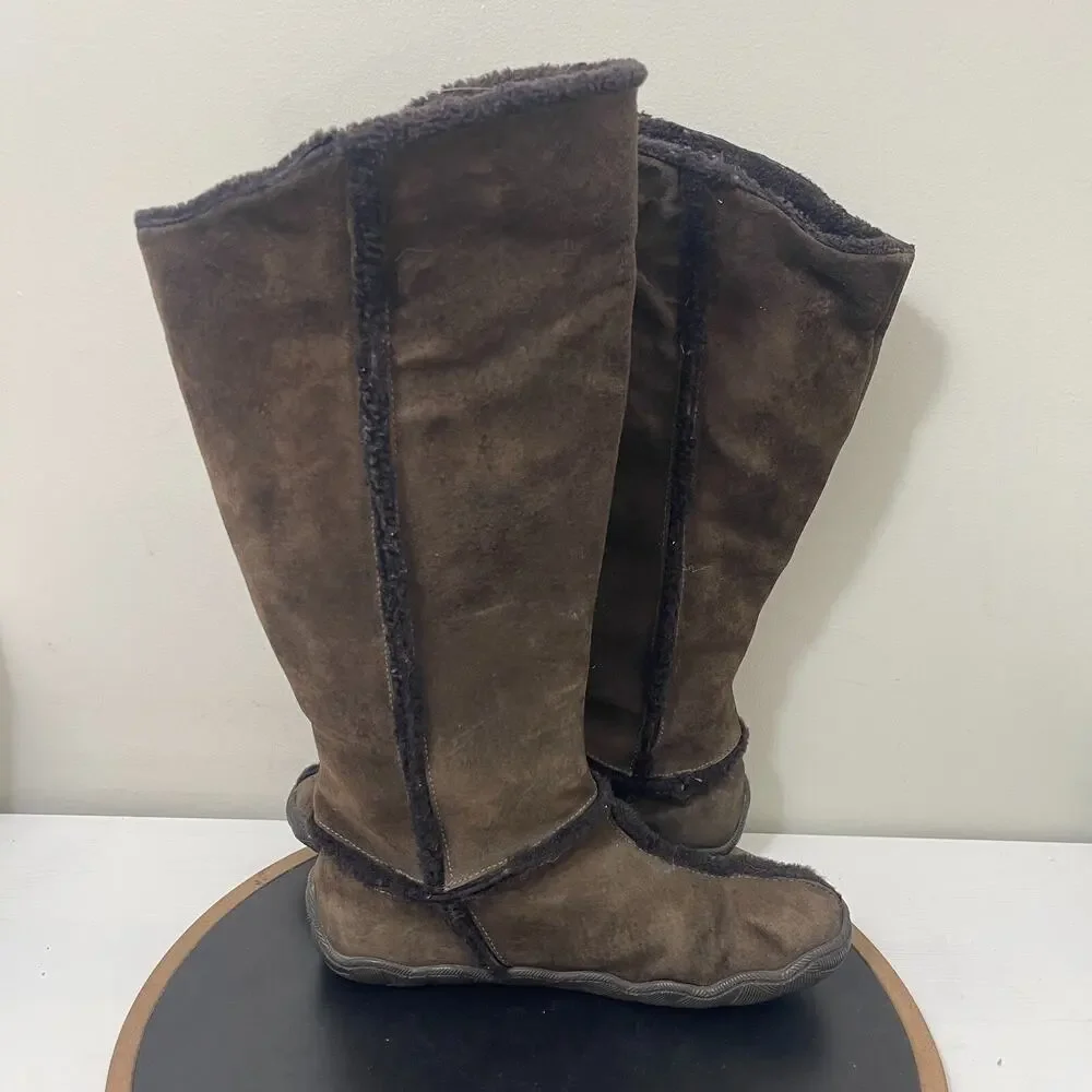 Patagonia Scamperdown Boots Women 9.5 Brown Suede Polartec‎ Thinsulate Warm